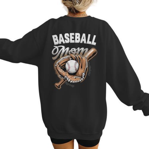 Baseball Mom Baseball Player Women's Sweatshirt Back Print - Sportilla