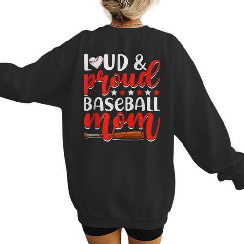 Baseball Mom Sport Mommy Baseball Mama Mother's Day Women's Sweatshirt Back Print - Sportilla
