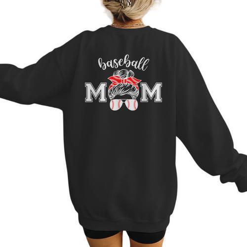 Baseball Mom Tee Baseball Mom Women's Sweatshirt Back Print - Sportilla