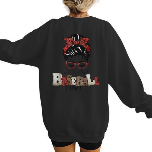 I Am Baseball Mom Women's Sweatshirt Back Print - Sportilla
