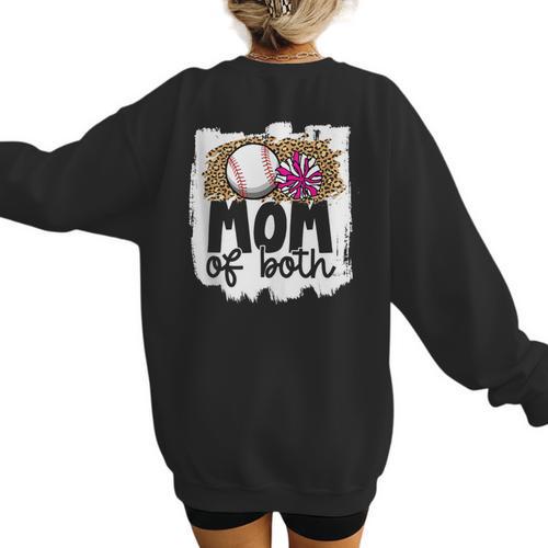 Cheer Baseball Mom Of Both Baseball And Cheer Mother Women's Sweatshirt Back Print - Sportilla