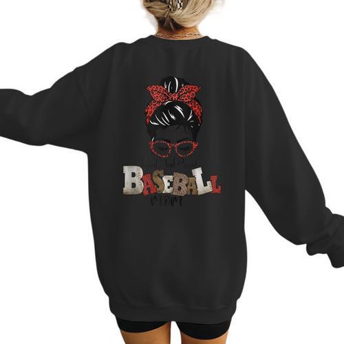 Loud And Proud Baseball Mom Women's Sweatshirt Back Print - Sportilla