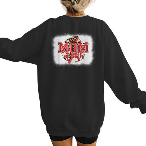 Mom Of Both Baseball Mom Mommy Women's Sweatshirt Back Print - Sportilla
