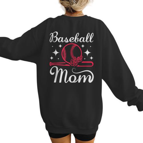 Mommy Baseball Mom Women's Sweatshirt Back Print - Sportilla
