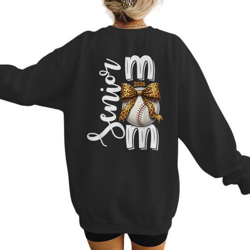 Senior Baseball Mom Class Of 2026 Player Graduation Grad Women's Sweatshirt Back Print - Sportilla