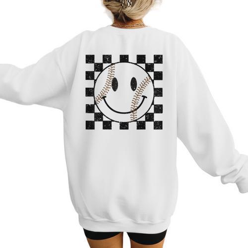 Baseball Game Day Baseball Mom Women's Sweatshirt Back Print - Sportilla