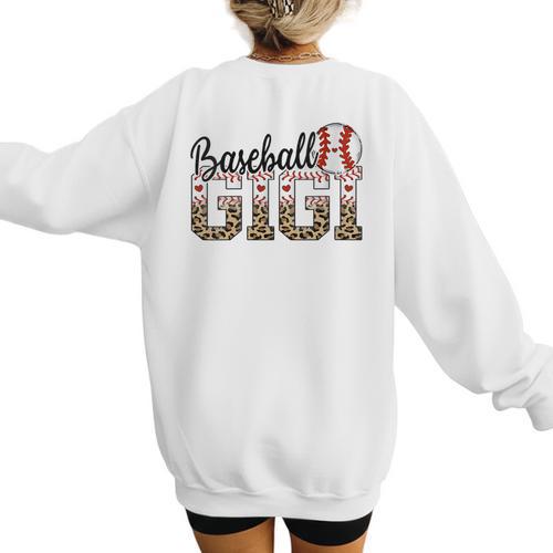 Baseball Gigi Women BallPark Gigi Baseball Mom Mother's Day Women's Sweatshirt Back Print - Sportilla