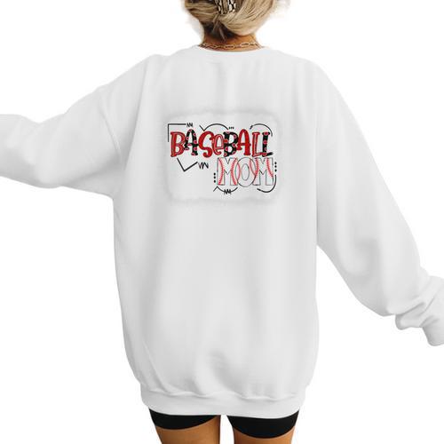Baseball Mom Mommy Baseball Player Premium Women's Sweatshirt Back Print - Sportilla