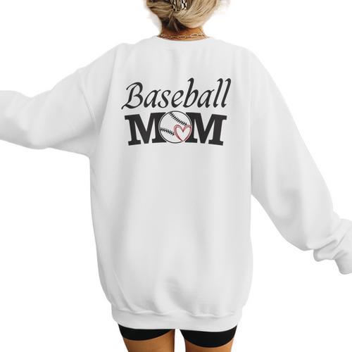 Baseball Mom Mother`s Day Women's Sweatshirt Back Print - Sportilla