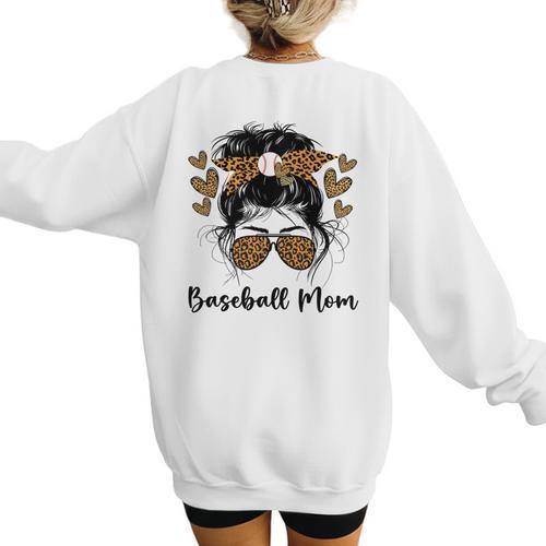 Baseball Mom Baseball Player Mom Women's Sweatshirt Back Print - Sportilla