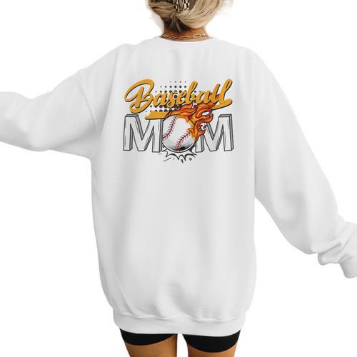 Baseball Mom Sports Graphic Novelty Women's Sweatshirt Back Print - Sportilla