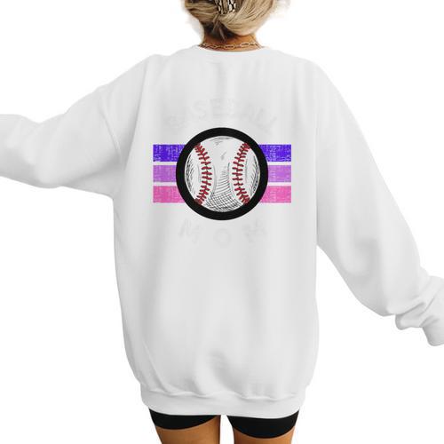 Baseball Mom Sports Mom Proud Baseball Mom Premium Women's Sweatshirt Back Print - Sportilla