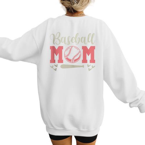 Baseball Mom And Sweet For Moms With Baseball Kids Women's Sweatshirt Back Print - Sportilla