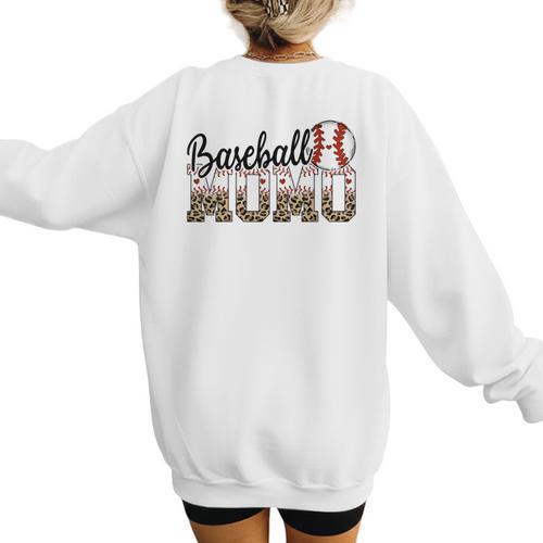 Baseball Momo Women BallPark Momo Baseball Mom Mother's Day Women's Sweatshirt Back Print - Sportilla