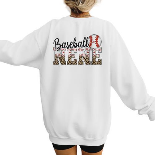 Baseball Nene Women BallPark Nene Baseball Mom Mother's Day Women's Sweatshirt Back Print - Sportilla