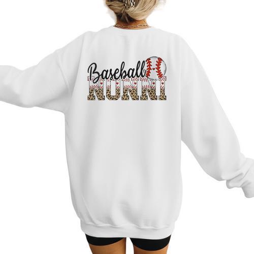 Baseball Nonni Women BallPark Nonni Baseball Mom Women's Sweatshirt Back Print - Sportilla