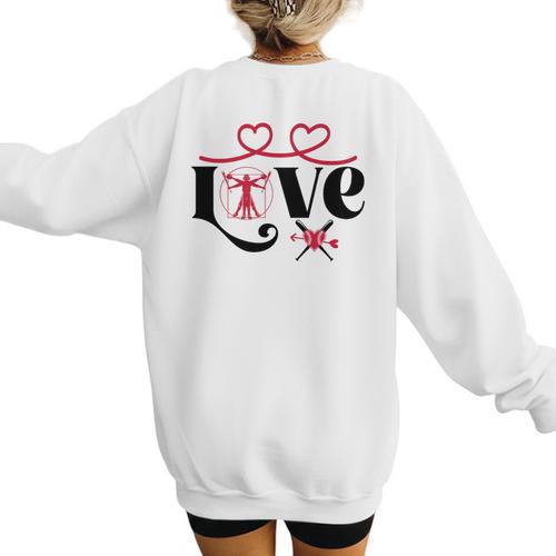 Baseball Softball Baseball Mom LOVE Baseball Premium Tri-Blend Women's Sweatshirt Back Print - Sportilla