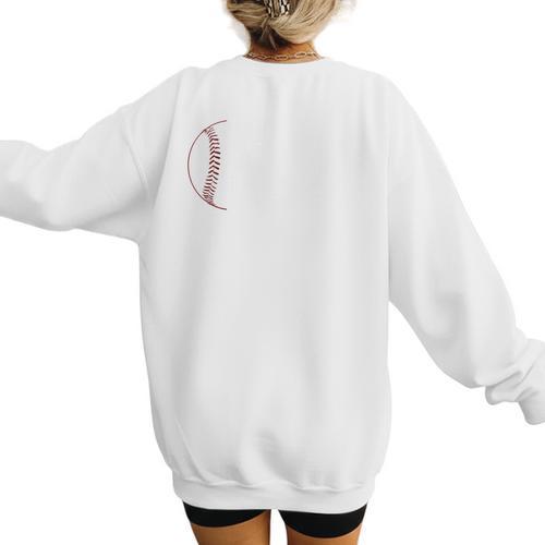 Busy Baseball Mom Essential Oils Meme For Oily Baseball Mom Women's Sweatshirt Back Print - Sportilla