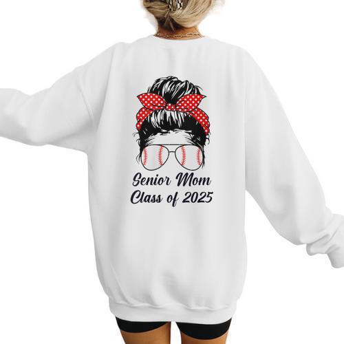 Class Of 2025 Baseball Mom Senior Graduation Graduate Women Women's Sweatshirt Back Print - Sportilla
