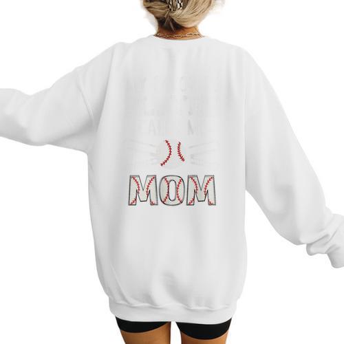 My Favorite Player Calls Me Mom Baseball Mom Game Day Women's Sweatshirt Back Print - Sportilla