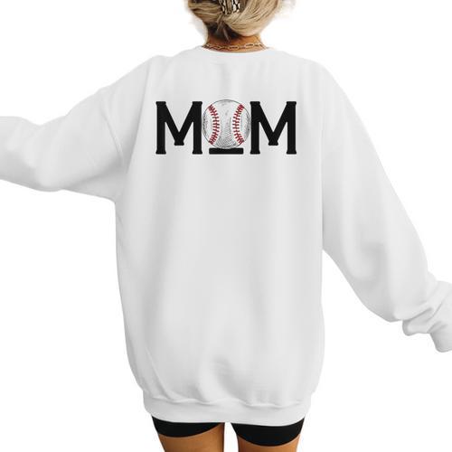 Loud & Proud Baseball Mom Softball Mother Women Mommy Women's Sweatshirt Back Print - Sportilla