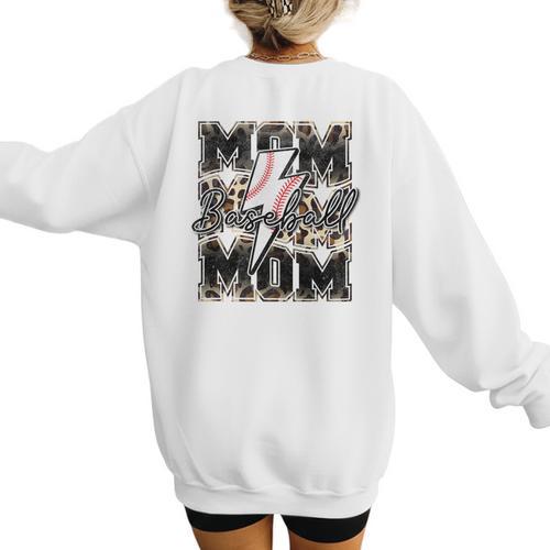Retro Baseball Mom Mama Baseball Life Mother's Day Baseball Premium Tri-Blend Women's Sweatshirt Back Print - Sportilla