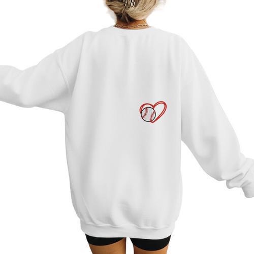 Senior Baseball Mom Class Of 2024 Baseball Player Son 2024 Women's Sweatshirt Back Print - Sportilla
