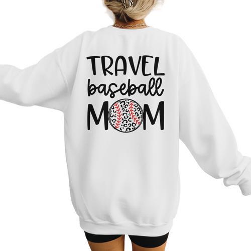 Travel Baseball Mom Travel Team Game Day Travel Sports Mom Women's Sweatshirt Back Print - Sportilla