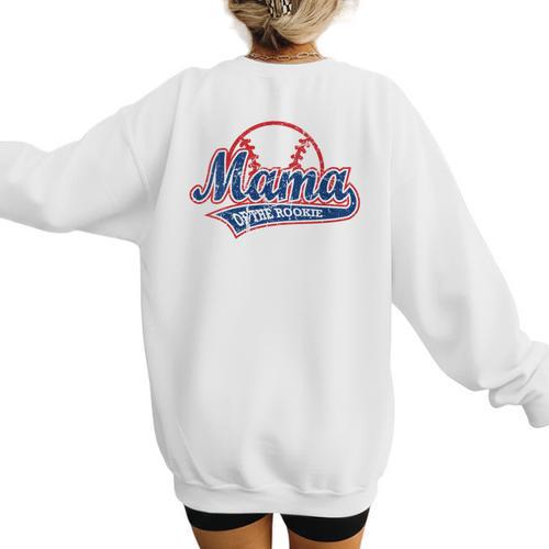 Vintage Baseball Mom Of The Rookies Women's Sweatshirt Back Print - Sportilla