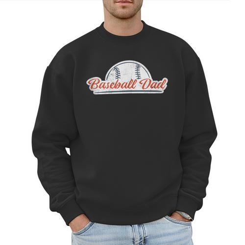 Baseball Dad Cool Simple Vintage Look Sports Graphic Men Sweatshirt - Sportilla