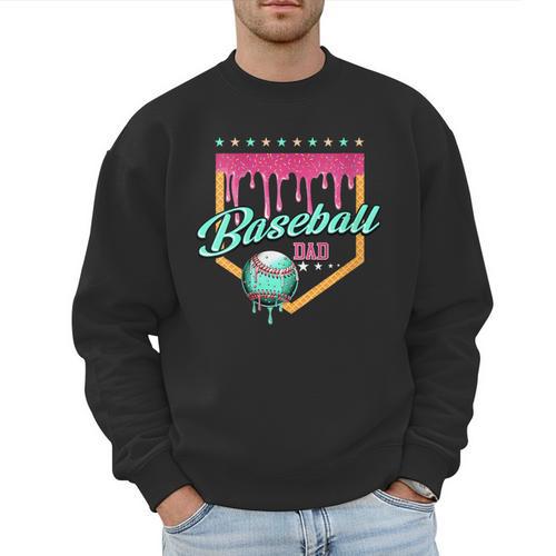 Baseball Dad Drip Home Plate Dripping Ice Cream Men Sweatshirt - Sportilla