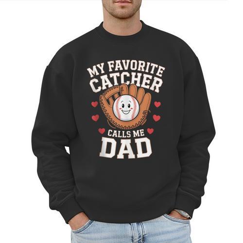 Baseball Dad Father's Day Catcher Men Men Sweatshirt - Sportilla