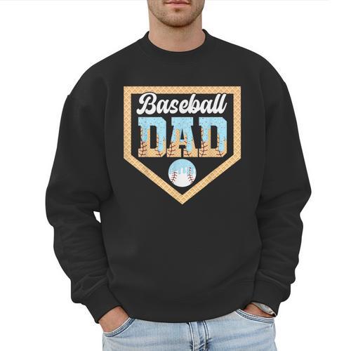 Baseball Dad Ice Cream Drip Home Plate Cool Fathers Day Men Sweatshirt - Sportilla