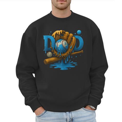 Baseball Dad Illustration In Vintage Cream Colors Men Sweatshirt - Sportilla