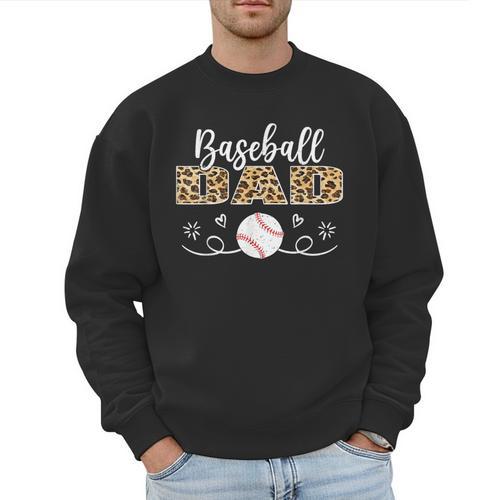 Baseball Dad Leopard Baseball Player Men Sweatshirt - Sportilla