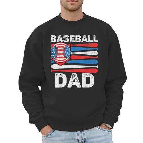 Baseball Dad For Men American Flag 4th Of July Fathers Day Men Sweatshirt - Sportilla
