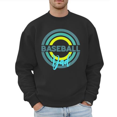 Baseball Dad With Modern Baseball Circles Men Sweatshirt - Sportilla