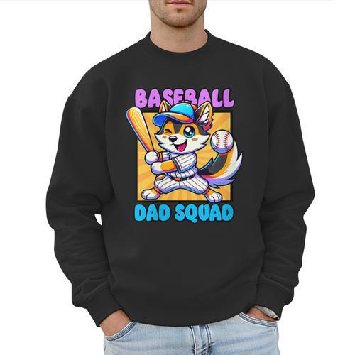 Baseball Dad Squad Fox On The Bat Men Sweatshirt - Sportilla