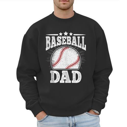 Baseball Dad Vintage Baseball Player Daddy Men Men Sweatshirt - Sportilla