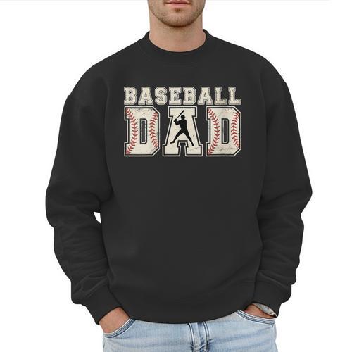 Baseball Dad Vintage For Sports Fan Or Proud Father Men Sweatshirt - Sportilla