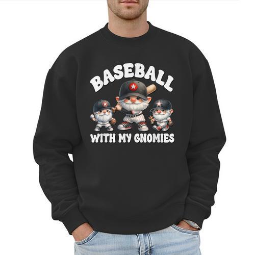 Baseball Gnome Grandpa With Sayings For Baseball Dad Coach Men Sweatshirt - Sportilla