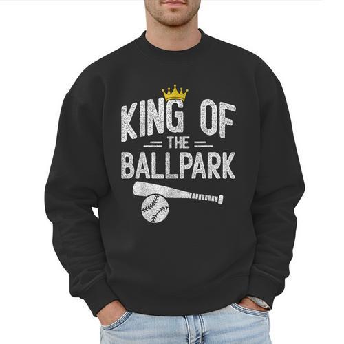 Dad Baseball For Men Baseball Dad King Of Ballpark Men Sweatshirt - Sportilla
