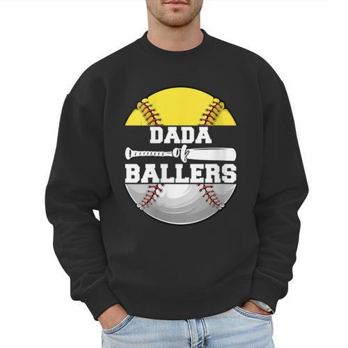 Dada Of Ballers Softball Baseball Dad Men Sweatshirt - Sportilla