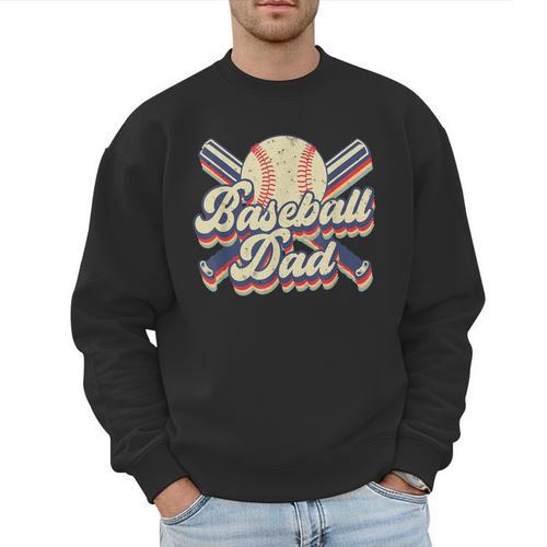 Retro Baseball Dad Sports Lovers Happy Father's Day Men Sweatshirt - Sportilla
