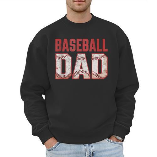 Vintage Baseball Dad Father Tee Player Fan Baseball Ball Men Sweatshirt - Sportilla