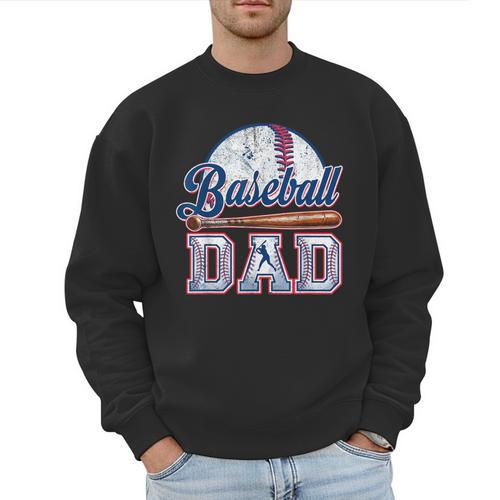 Vintage Baseball Dad Happy Fathers Day For Men Sports Lovers Men Sweatshirt - Sportilla