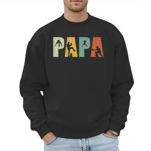 Vintage Baseball Dad Papa Fathers Day Men Sweatshirt - Sportilla