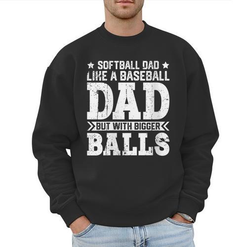 Vintage Softball Dad Like A Baseball Dad Fathers Day Men Sweatshirt - Sportilla
