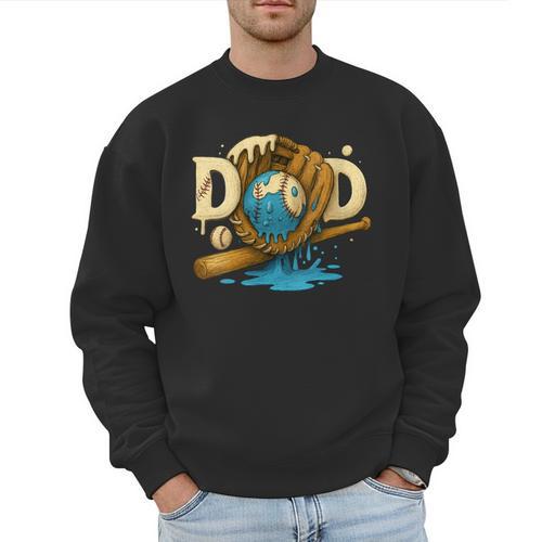 Women's Baseball Dad Illustration In Vintage Cream Colors Men Sweatshirt - Sportilla