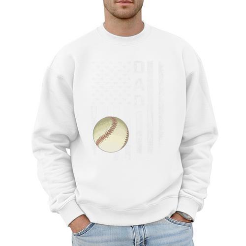 Baseball Dad America Flag Vintage Christmas Xmas Premium Men Sweatshirt - Sportilla